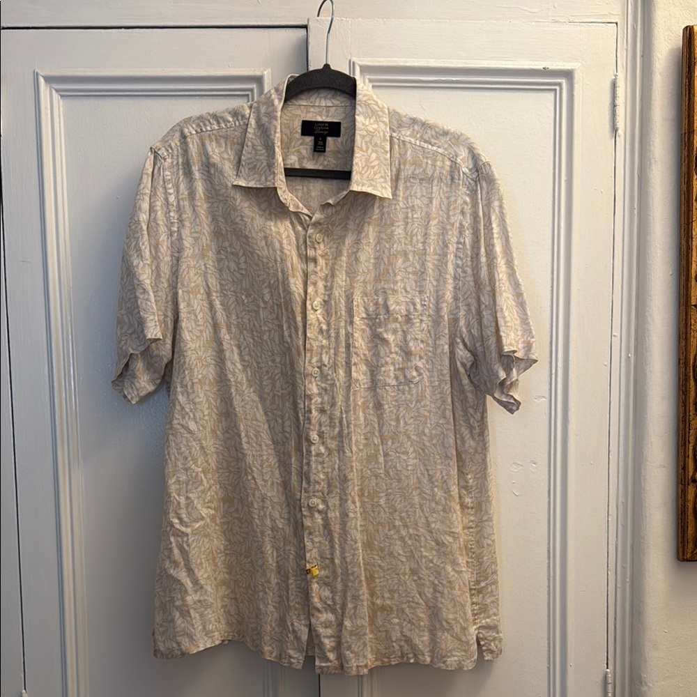 Club Room Beige Casual Button Down Shirt